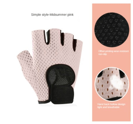 Dumbbell Equipment Horizontal Bar Half-finger Non-slip Exercise Pull-up Fitness Gloves