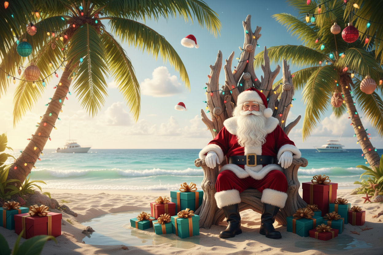 Florida Christmas with Traditional Santa